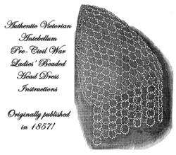 Antebellum Civil War Beaded Headdress Bead Pattern 1857  