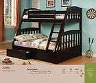   Cappuccino Twin over Full Bunk Bed with Storage Drawer TBQF2046