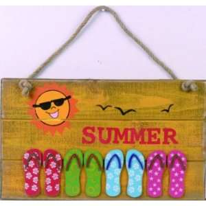  Handpainted Wooden Summer Flip Flop Sign: Home & Kitchen