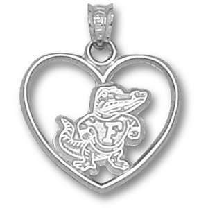  University of Florida Classic Albert Heart Pendant (Silver 