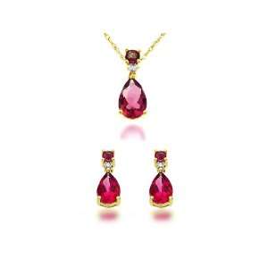   Rose Mystic Topaz Pendant and Earrings Ensemble in 14K Gold Jewelry