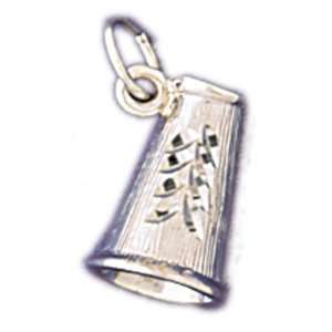  14kt White Gold 3 D Horn Pendant Jewelry