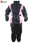 Ladies 2 Piece Black and Pink Motorcycle Rain suit lightweight S 5X