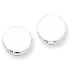  Sterling Silver Polished Button Post Earrings Jewelry