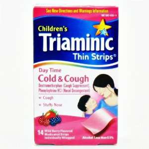 Childrens Triaminic Thin Strips  Day Time Cold & Cough, Wild Berry 