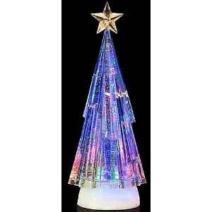    Battery Operated Clear Acrylic Ice LED Glitter Tree
