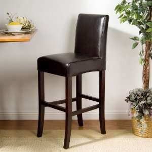  York Brown Leather Bar Height Stool (Brown) (43H x 16.5W 