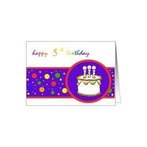  5th Happy Birthday Cake rainbow design Card Toys & Games