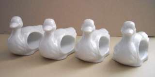   White Duck Porcelain Napkin Rings Holders w/ Japan Label NICE  