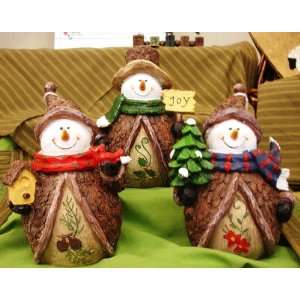   Figurines Rustic Woodsy Resin Tree Joy Christmas: Home & Kitchen