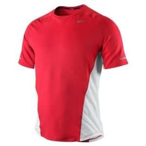 Nike Mens Sphere Short Sleeve Running Shirt in Red L:  