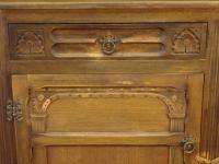 Vintage English Oak Court Cupboard Buffet Sideboard  