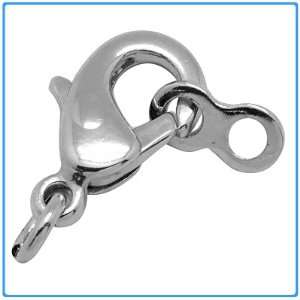 Jewelry Making 12x Brass Lobster Claw Clasps, Platinum Color, Size 