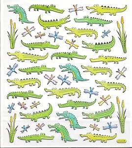 Tons of green alligator scrapbooking stickers NIP  
