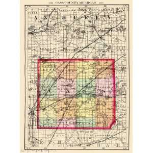  CASS COUNTY MICHIGAN (MI/CASSOPOLIS) MAP MAKER UNNOWN 1873 