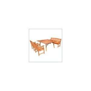  Vifah 4 Piece Outdoor Square Table Dining Set 2: Home 