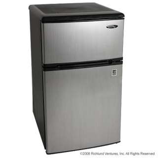 New Danby Compact Refrigerator Freezer Freestanding Fridge, Stainless 