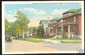 Old BELLEFONTAINE Ohio Postcard Logan County Homes Car  