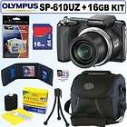 Olympus SP 610UZ 14MP Digital Camera Black + 16GB Accessory Kit