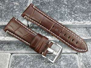 26mm Gator Leather Strap Band fit PANERAI Tang Buckle  