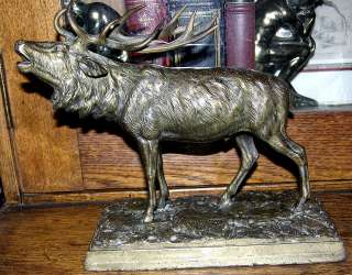 Vintage Brass Elk Sculpture  