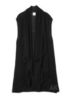 Womens Ruffle Blanket Vest Sweater Cardigan Black S   L  
