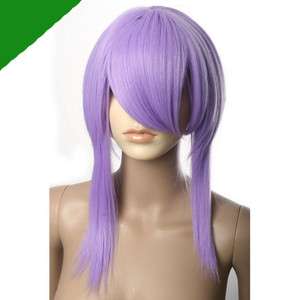 ANIME Cosplay Medium Purple Short Wig HAIR w/ Bang Z27  