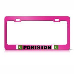  Pakistan Pakistani Flag Pink Country Metal license plate 