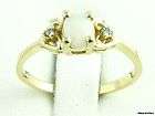   Solitaire RING   10k Yellow Gold Hearts Diamonds Estate .28ct Oval
