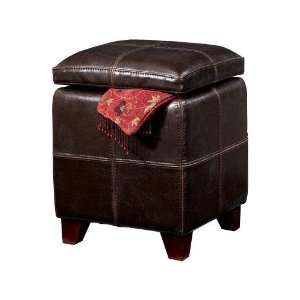  19 Square Leather Newman Storage Ottoman: Home & Kitchen