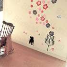 Blancho Bedding Cat & Flowers   Large Wall Decals Stickers Appliques 