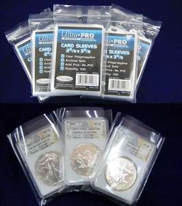100 Protective Sleeves for Slab Coin Holders or Other  