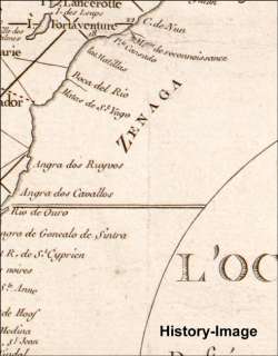 1786 LARGE FRENCH NAUTICAL MAP ATLANTIC OCEAN  