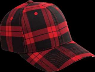   Plaid Fitted Baseball Blank Plain Hat Ballcap Cap Flex Fit  