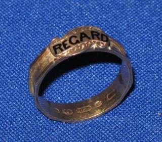 Antique 19thC Victorian Hallmarked 9ct Solid Gold & Enamel REGARD Ring 