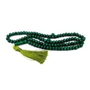  Green Colored Olive Tespeh, 24  Strand Necklace, 8x6mm 
