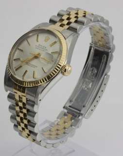 1986 MENS ROLEX DATEJUST OYSTER PERPETUAL 18K YG STAINLESS STEEL WATCH 