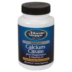  Vitamin Shoppe   Calcium Citrate + Mag & Vitamin D, 100 