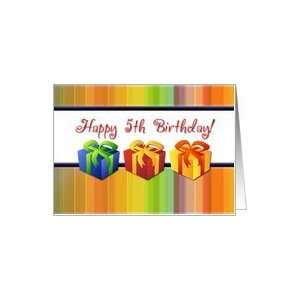  Happy 5th Birthday   Colorful Gifts Card: Toys & Games