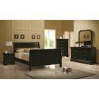   Pc. Louis Philippe Black Wood Finish Queen Sleigh Panel Bedroom Set