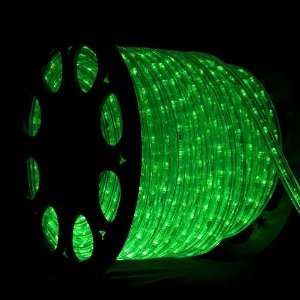True Green LED Rope Light, 120 Volt   3 Wire 1/2 (13mm), Chasing 