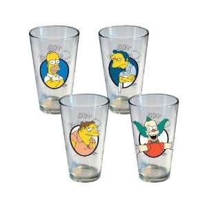 Homer Simpson & Friends Pint Glass Set of 4   16 oz.  