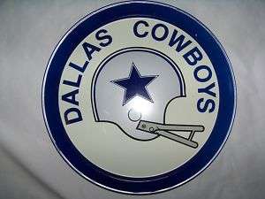 NOS Dallas Cowboys Round Metal Serving Tray Vintage  