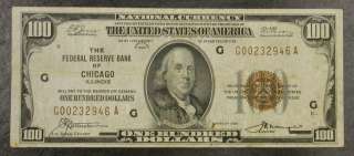 1929 $100 CHICAGO, ILLINOIS NATIONAL ID#OO414  