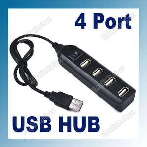 High Speed 4 Port Mini USB 1.1 Hub Switch For Laptop PC 480Mbps Black 