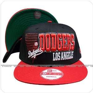 new era los angeles dodgers black red borderline snapback hat cap 
