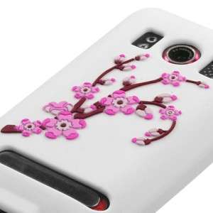   Flowers Rubber SILICONE Skin Soft Gel Case Cover Sprint HTC EVO 4G