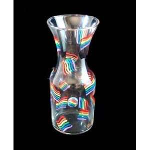 Pride Rainbow Design   Hand Painted   Glass Carafe   .5 Liter  