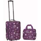   Expandable Purple Pearl 2 piece Lightweight Carry on Luggage Set