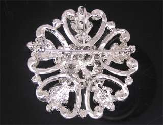 Elegant flower Brooch Pin W Swarovski Crystal P221  